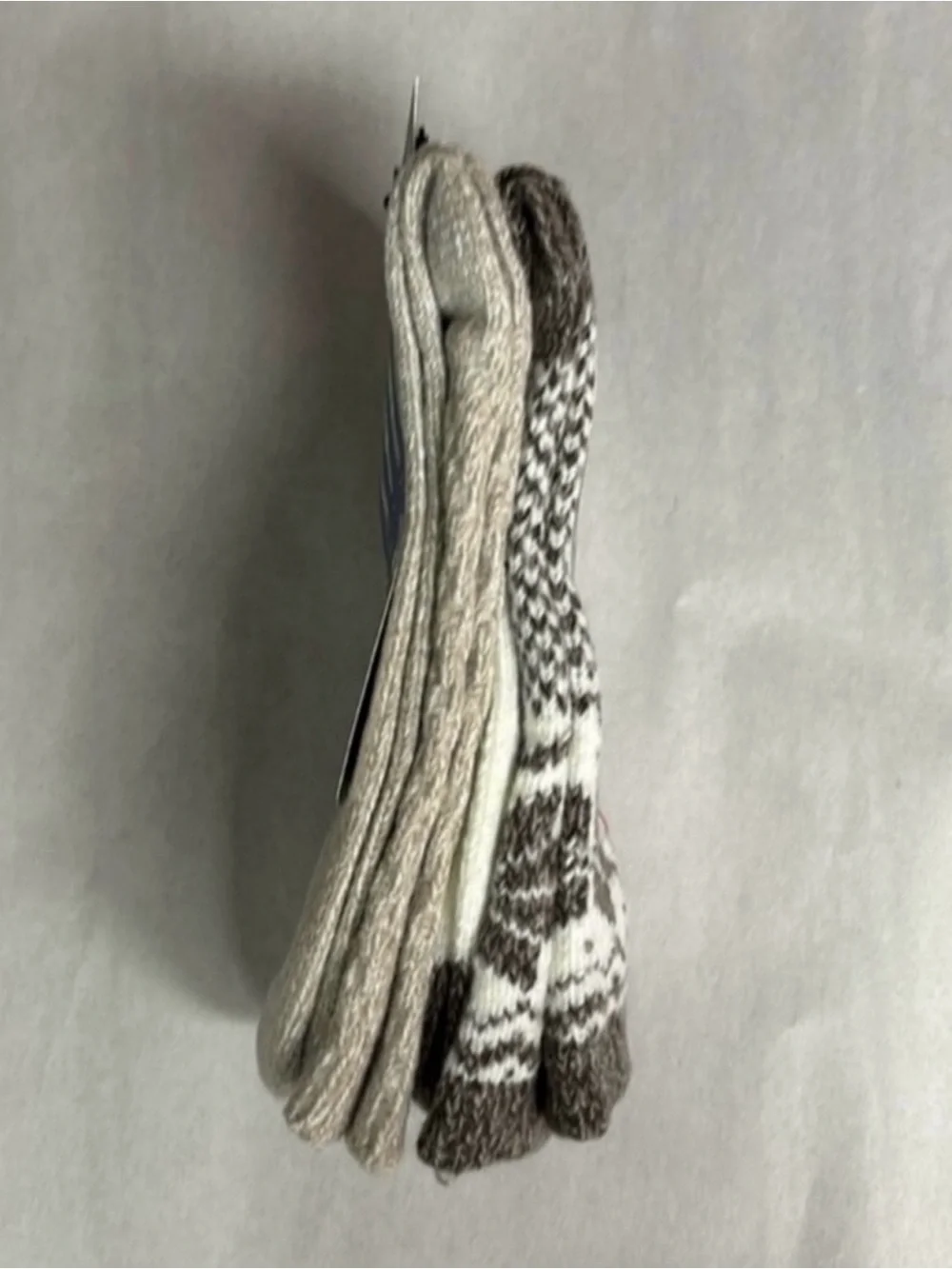New Cuddl Duds Socks Women’s 2 Pair Brown & White Soft Leg Layering Crew Casual
